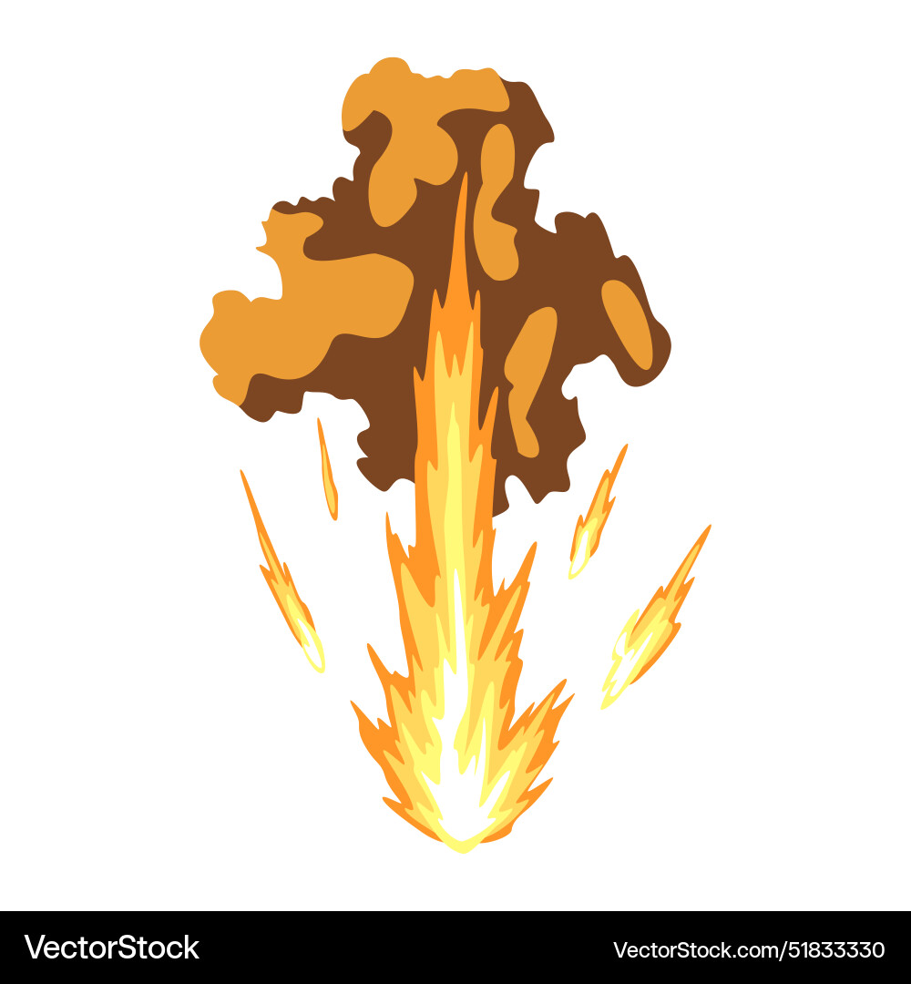Gun flashe or gunshot animation fire explosion Gun flashe or gunshot animation fire explosion vector image