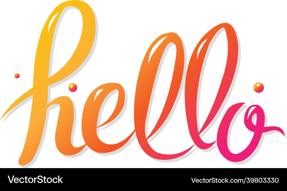 Hello text isolated white background Royalty Free Vector