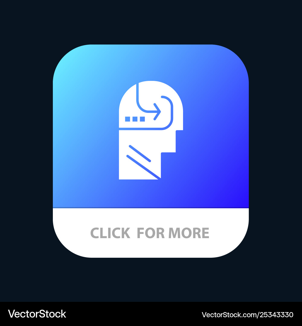 Learning skill mind head mobile app button Learning skill mind head mobile app button Vector Image