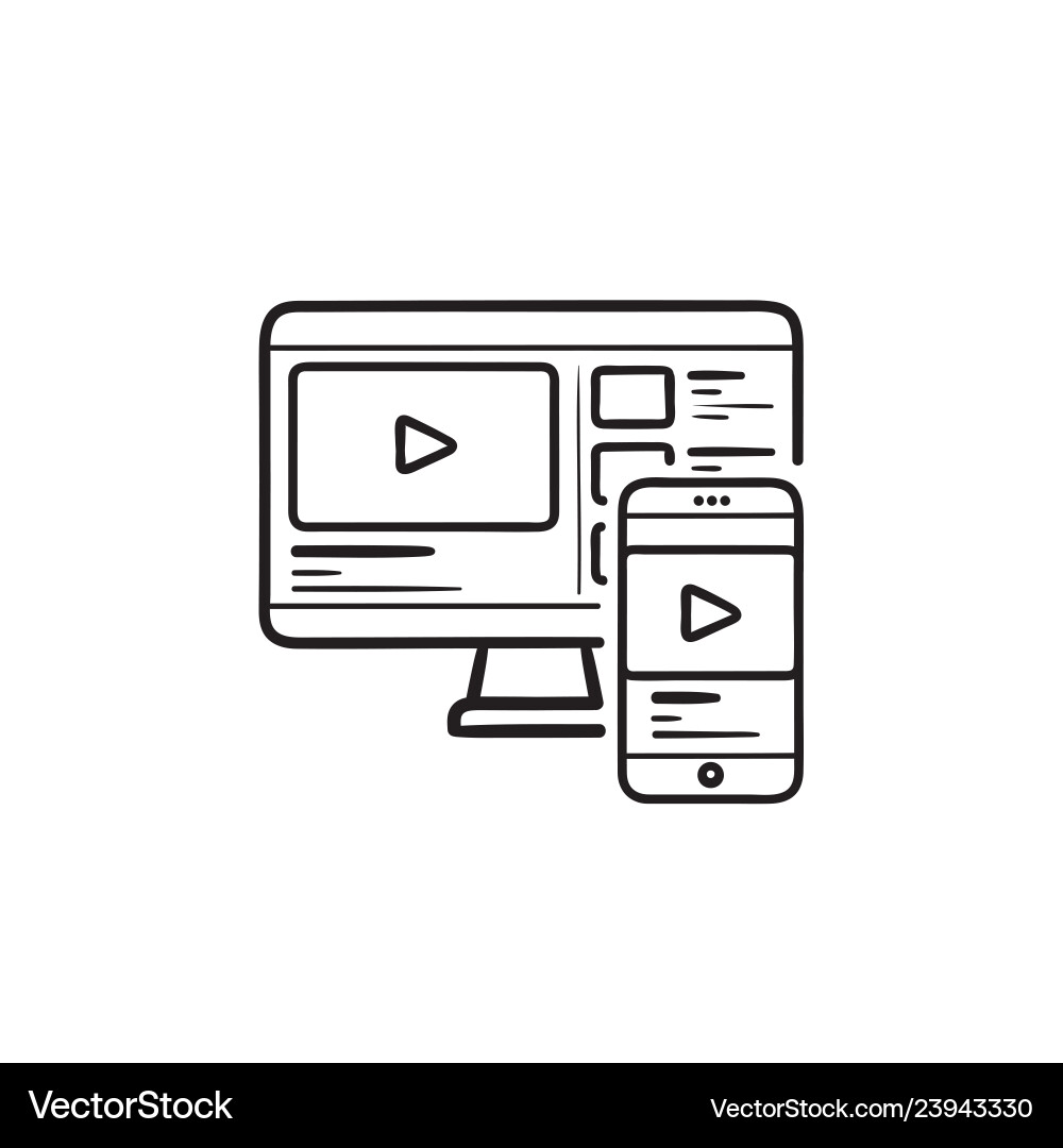 Mobile Sync & Computer Connection vector image