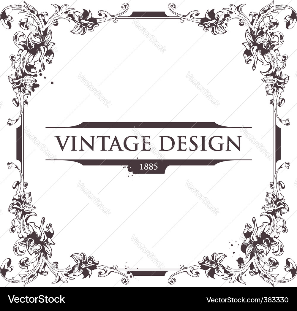 Ornate Vintage Frame Vektorbild