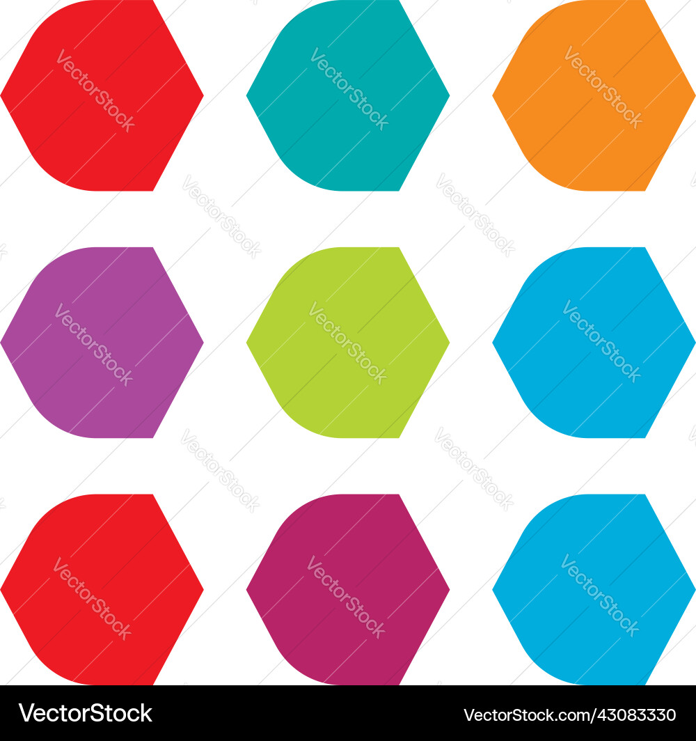 Polygon shape element with rounded corners Vector Image