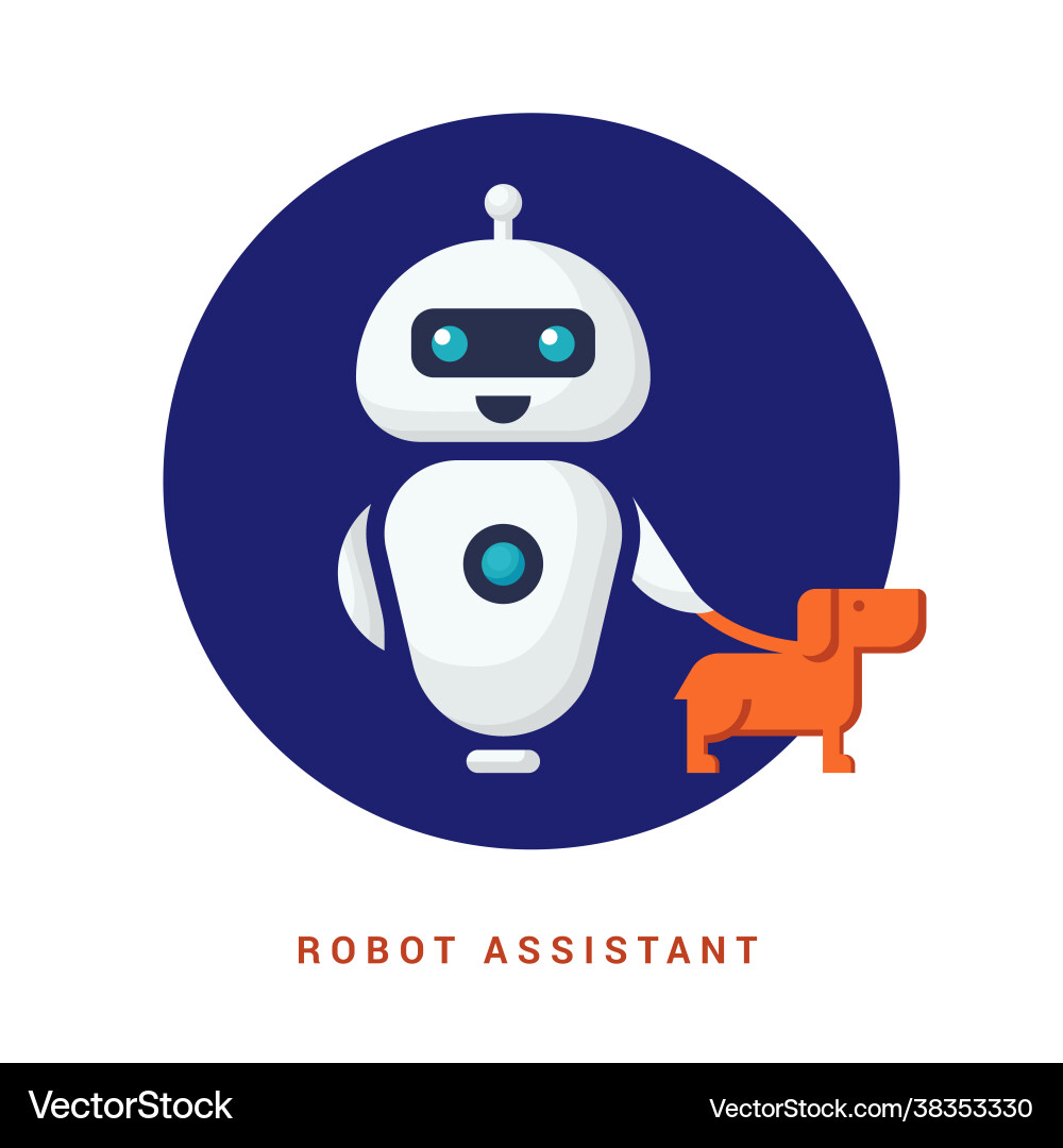 Robot assistant mechanic inventor technician Robot assistant mechanic inventor technician vector image