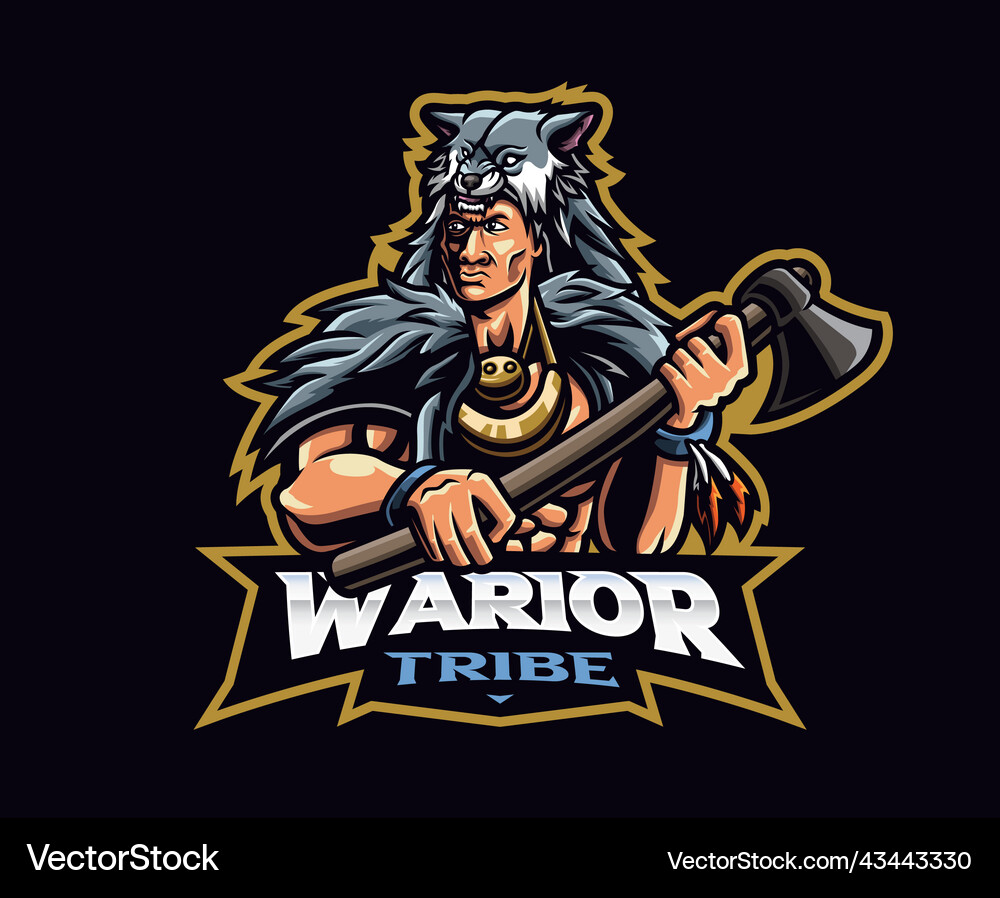 Warrior mascot logo design Royalty Free Vector Image