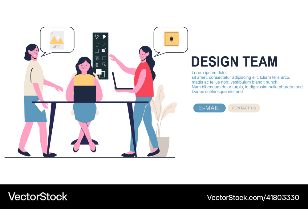 Web design studio or team working vector image