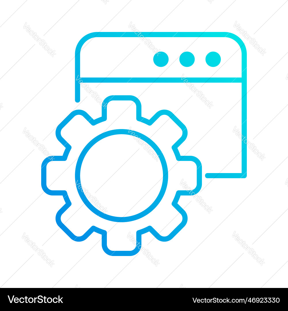 Web page system automation gradient outline icon vector image
