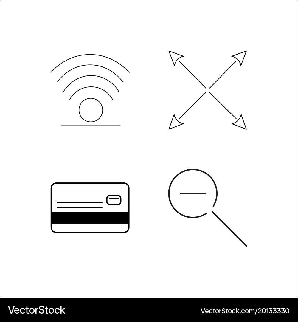 Web simple linear icon setsimple outline icons vector image