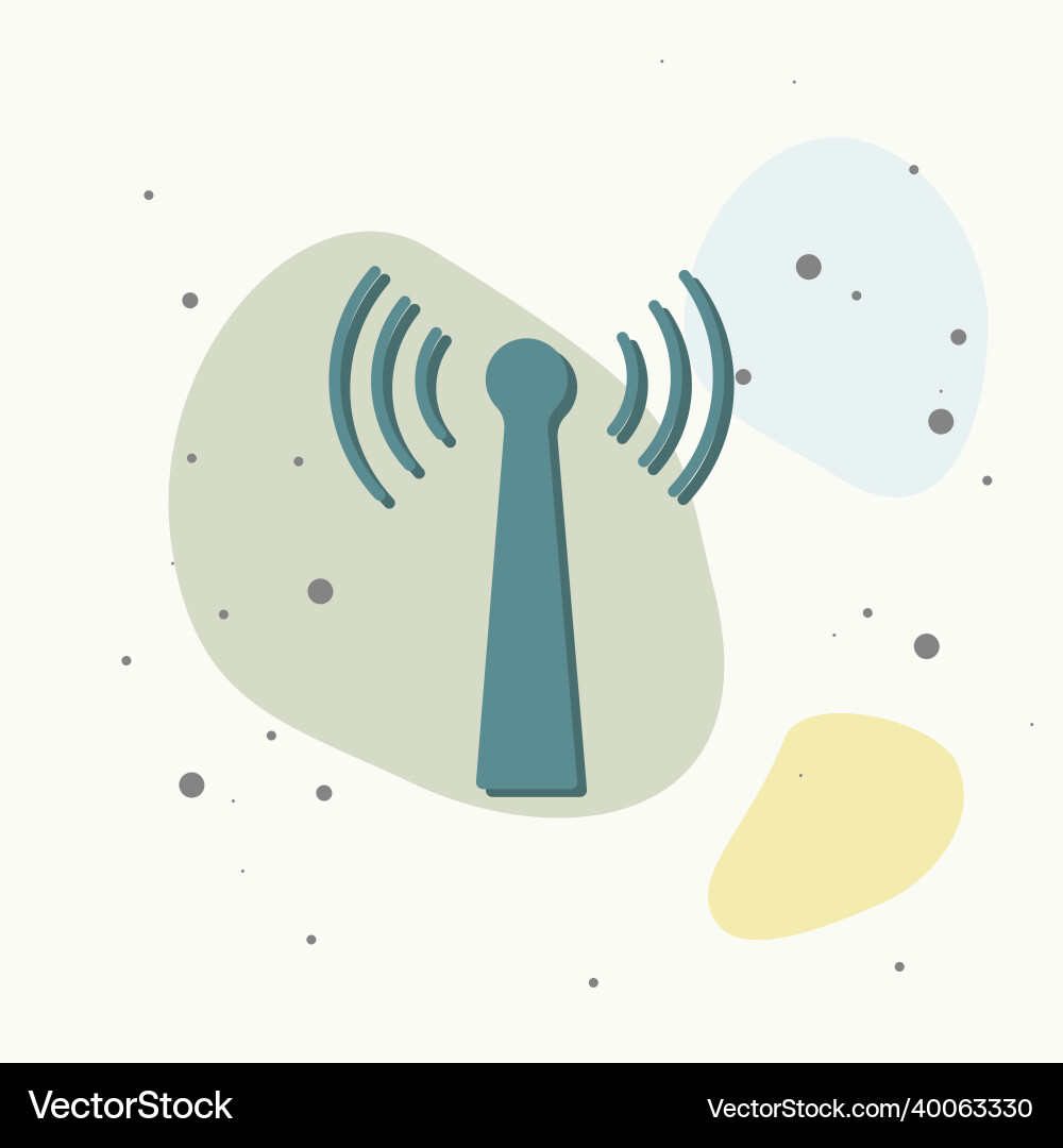 Wifi transmitter icon on multicolored background Wifi transmitter icon on multicolored background Vector Image