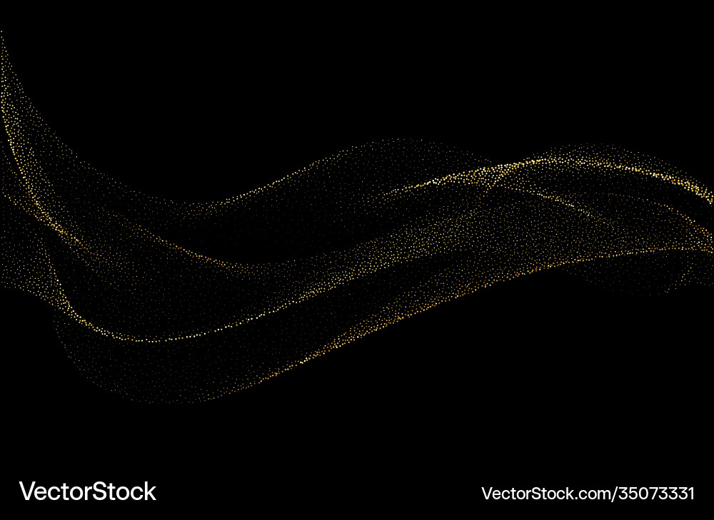 Abstract shiny golden wavy design element flow Abstract shiny golden wavy design element flow vector image