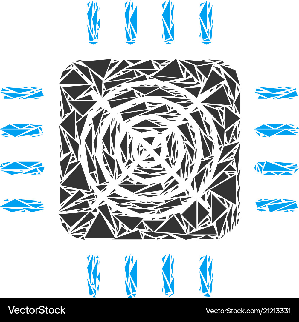 Asic processor collage of triangles Asic processor collage of triangles vector image