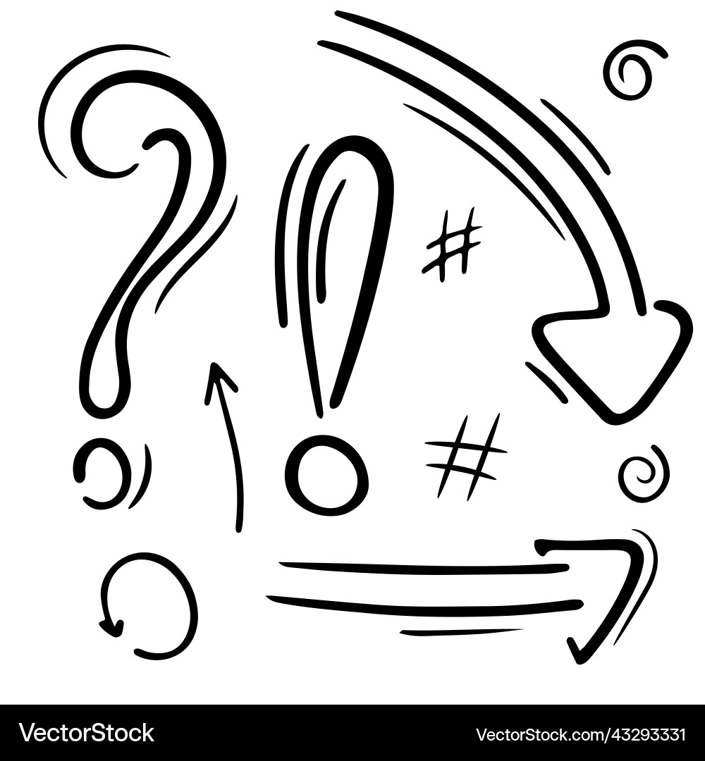 Character set - question mark exclamation Character set - question mark exclamation Vector Image