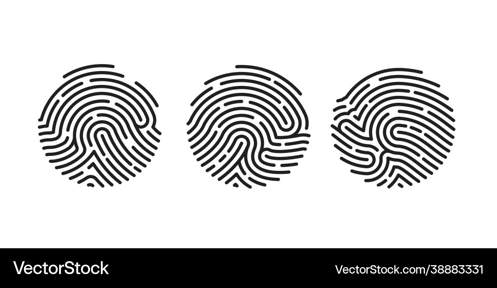 Circle unique fingerprint icon design for app Vector Image