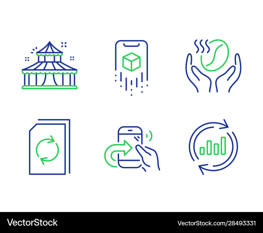 Circus update document and share call icons set Circus update document and share call icons set vector image