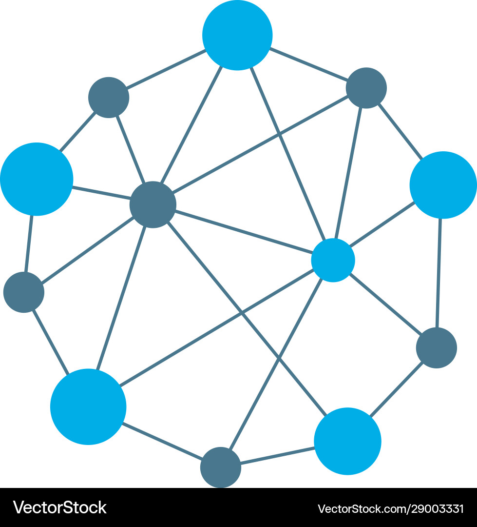 Connected Network Circles Vector Image