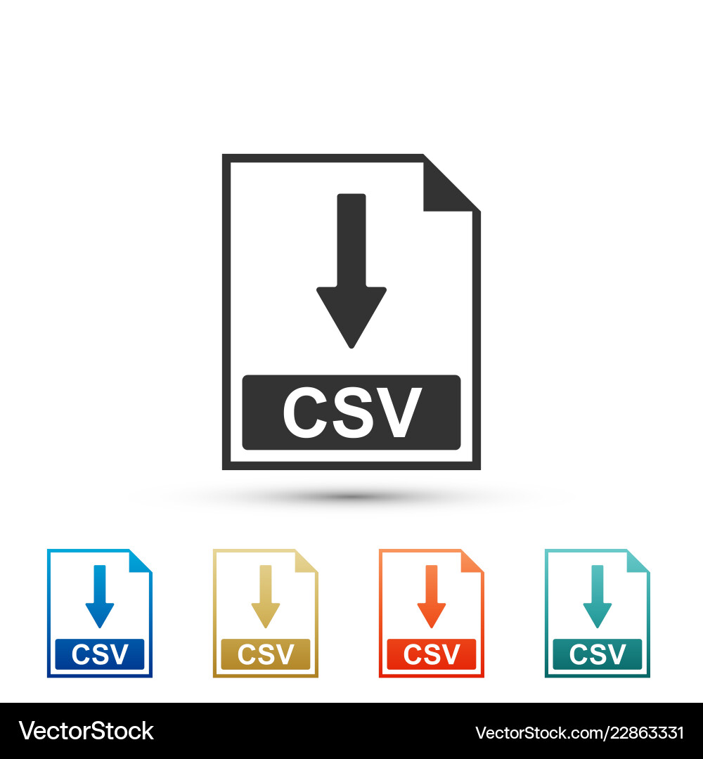 Csv file document icon download button Csv file document icon download button vector image