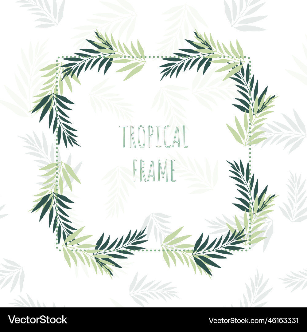 Decorative frame with tropical leaves summer Decorative frame with tropical leaves summer vector image