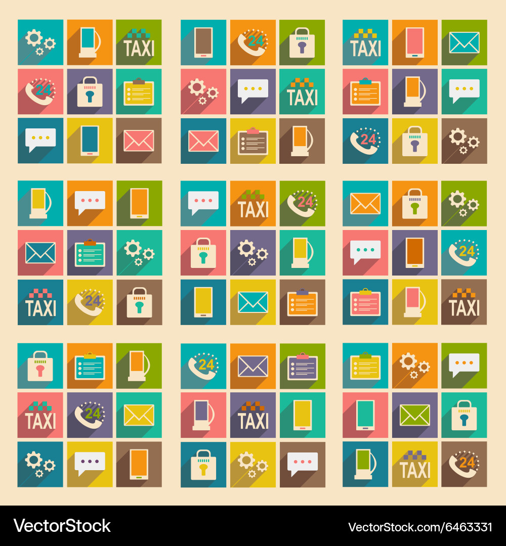 Flat with shadow concept and mobile application Vector Image