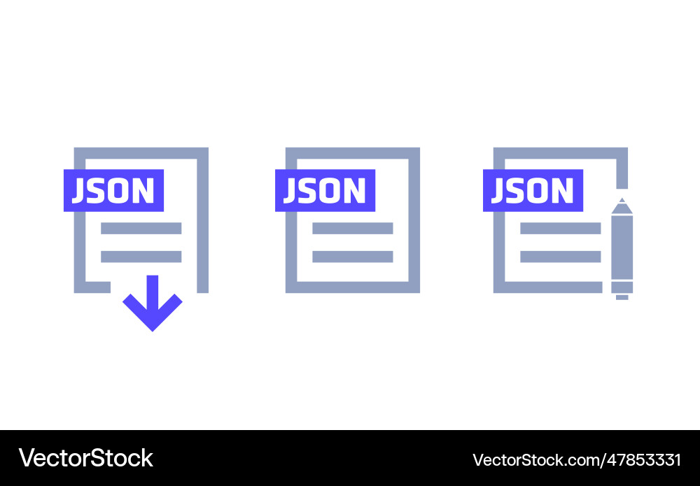Json Format herunterladen Datei bearbeiten Dokumentsymbole Json Format herunterladen Datei bearbeiten Dokumentsymbole vektorbild