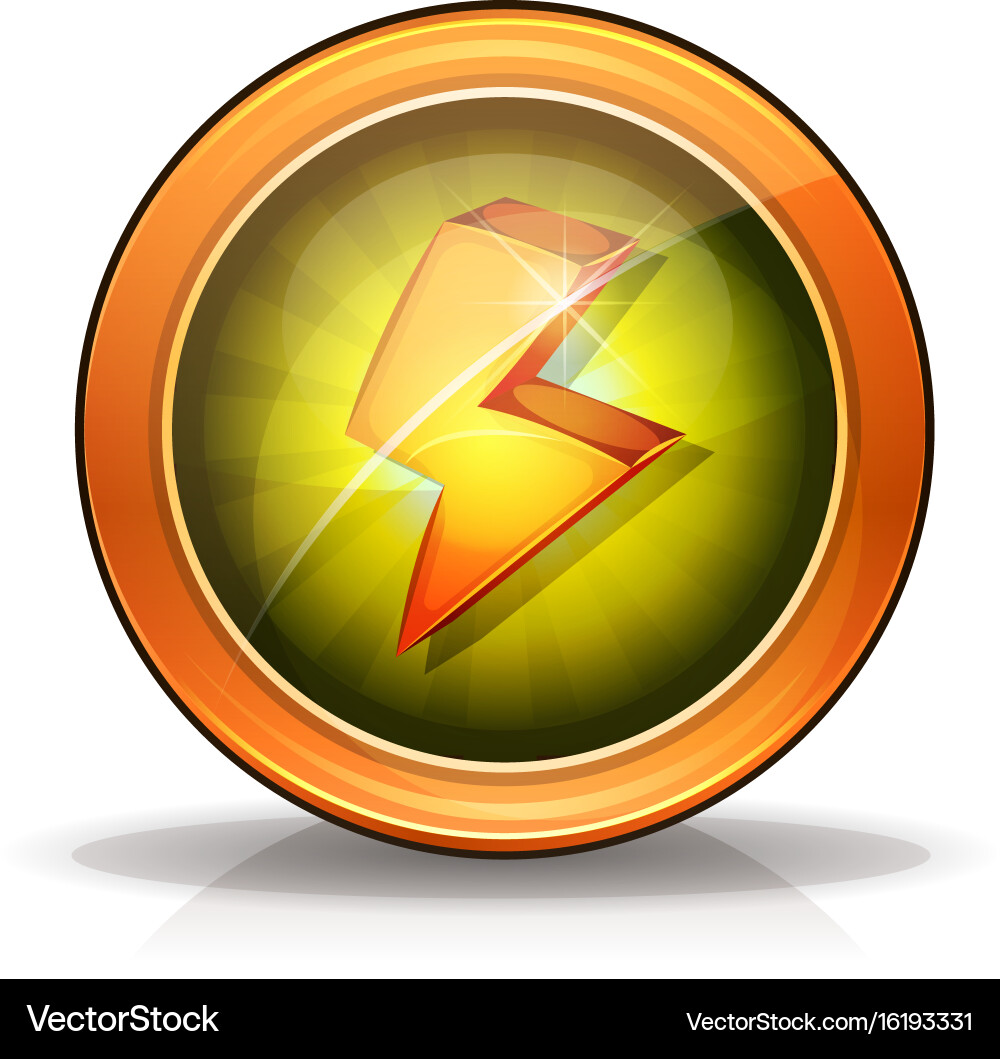 Lightning icons badge for game ui vector image