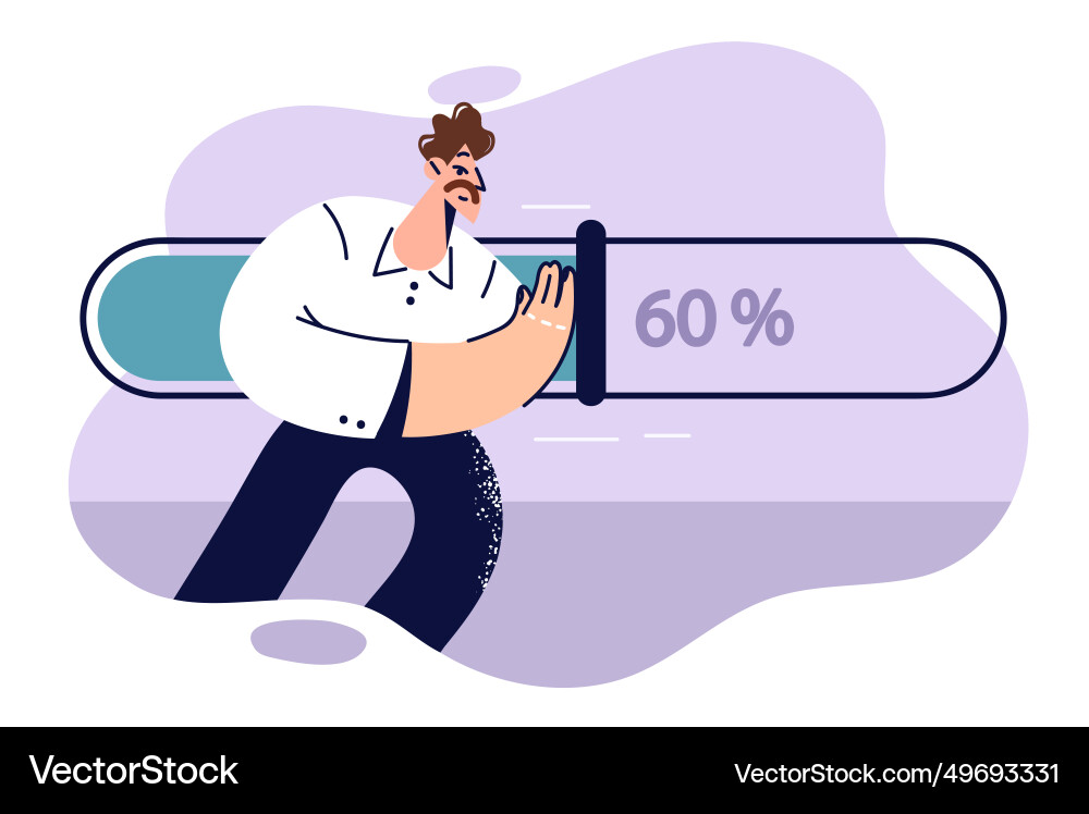 Man pushes loading scale trying to improve speed Man pushes loading scale trying to improve speed vector image
