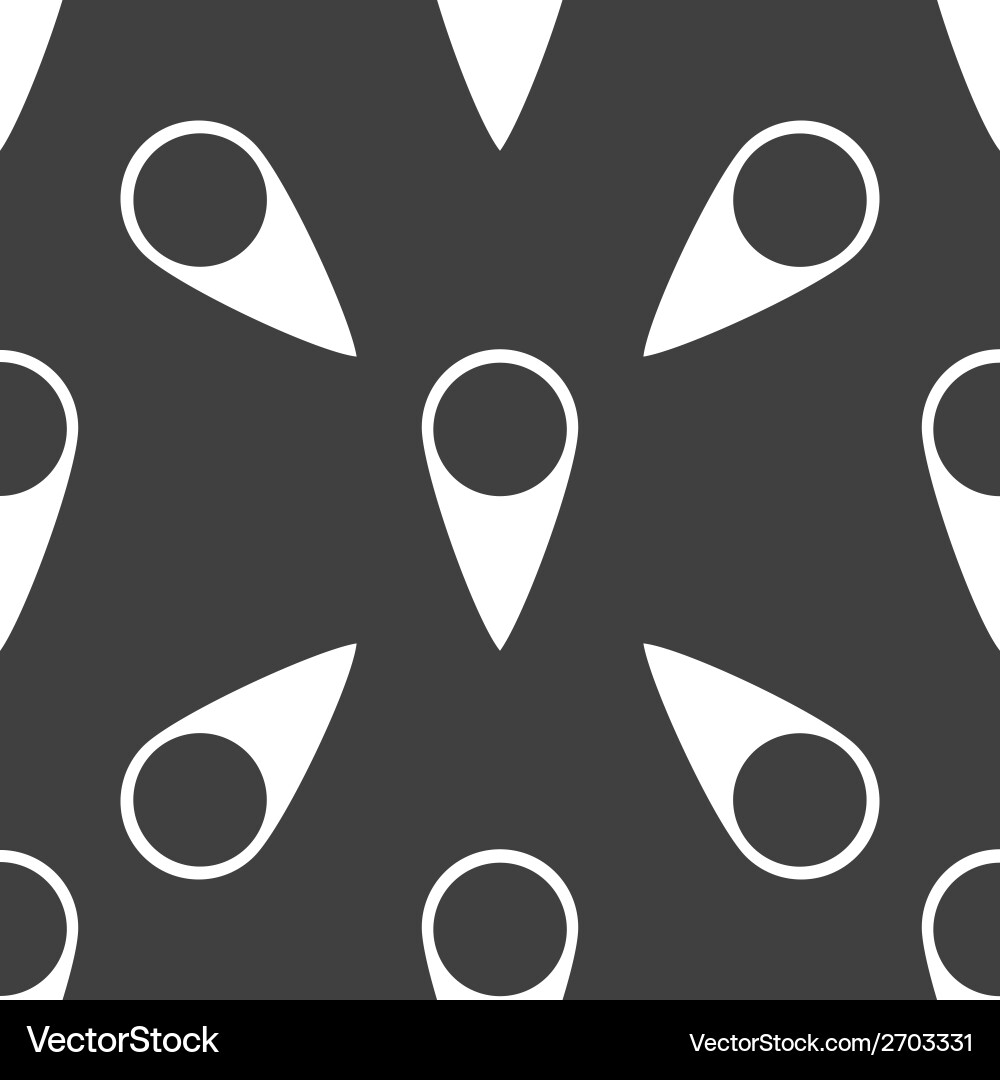 Map pointers web icon flat design seamless gray Vector Image
