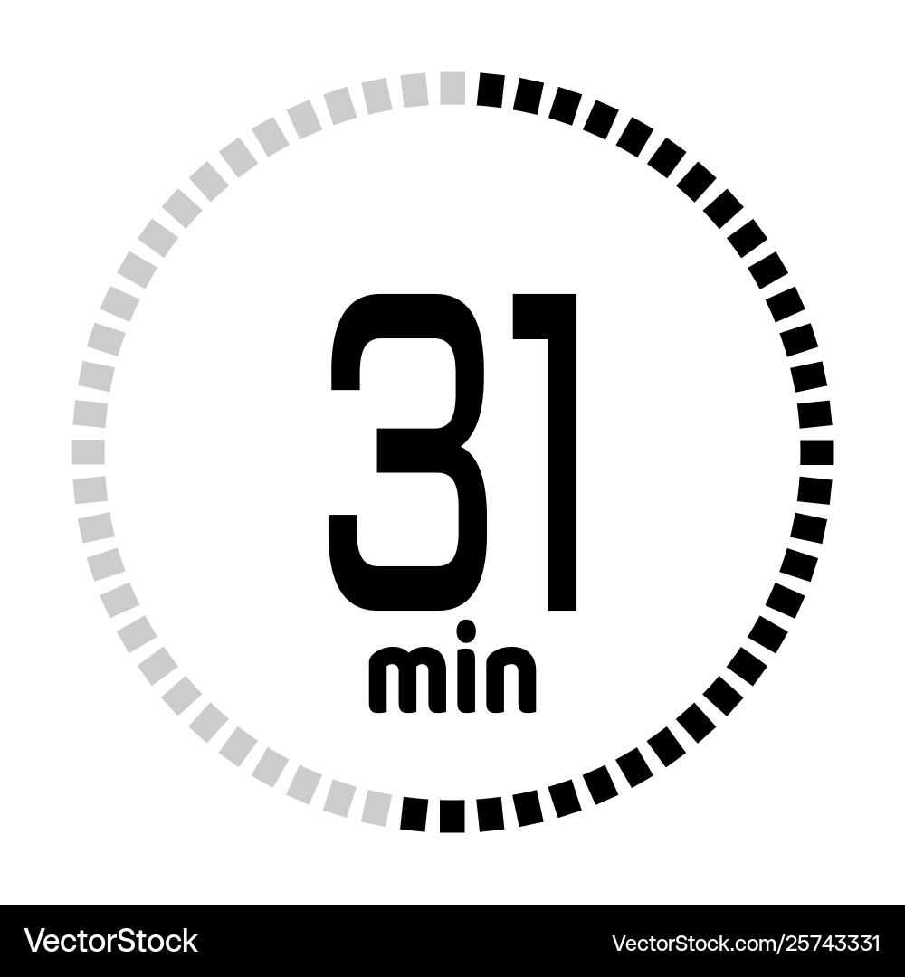 Minutes countdown timer vector image