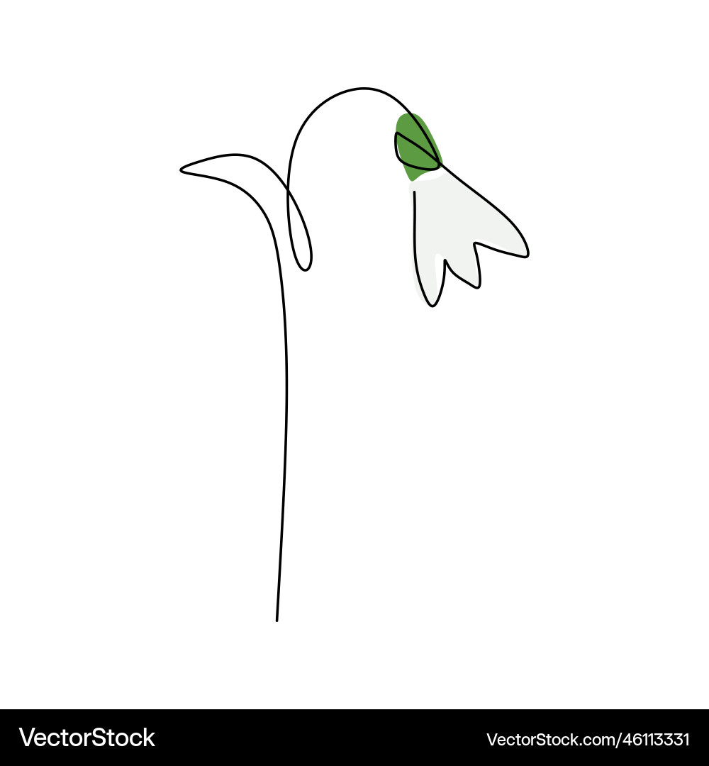 One continuous single line of snowflake spring One continuous single line of snowflake spring Vector Image