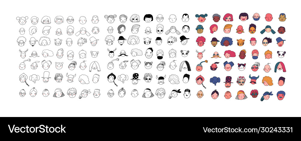 Pattern with graphical faces Pattern with graphical faces vector image