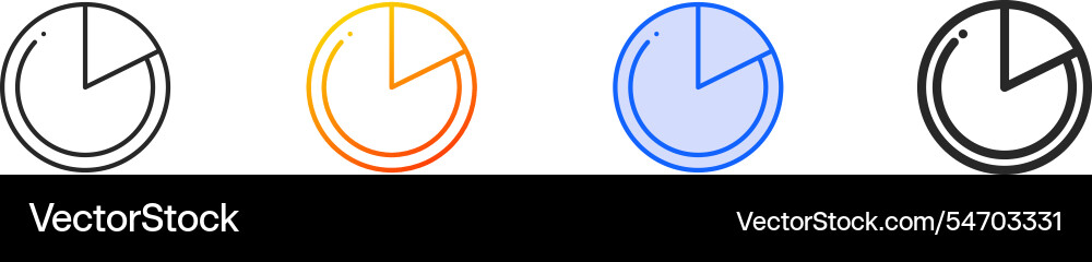 Pie chart iconthin linear gradient blue stroke Pie chart iconthin linear gradient blue stroke vector image