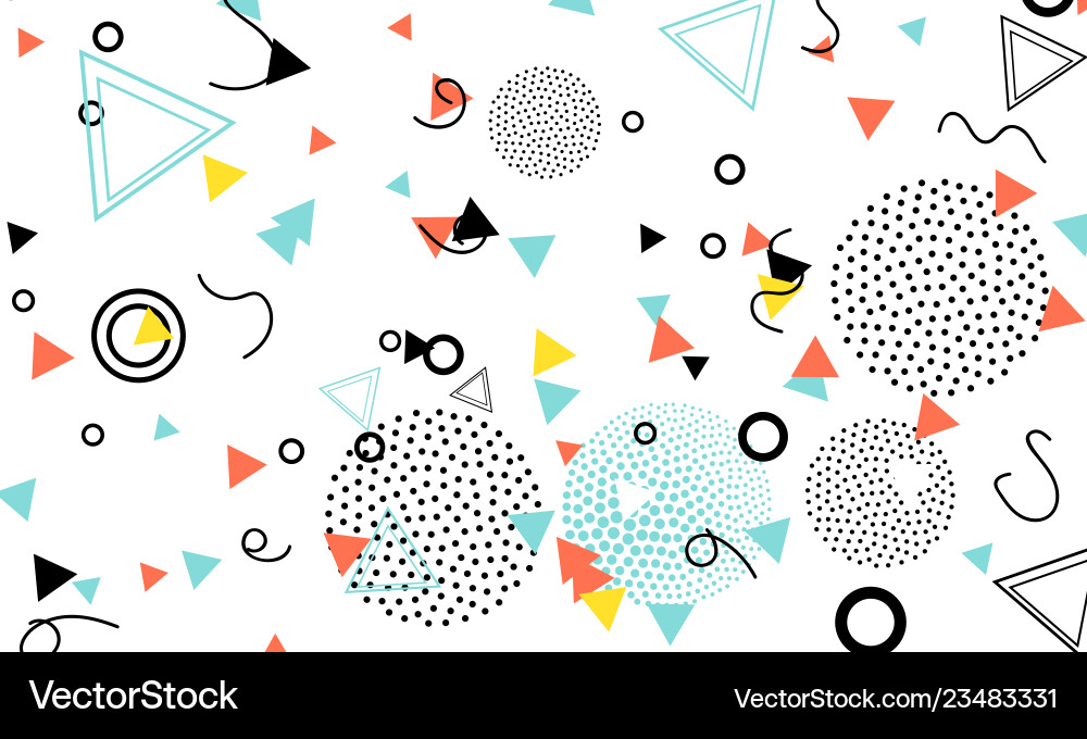Pop art color background memphis pattern Pop art color background memphis pattern Vector Image