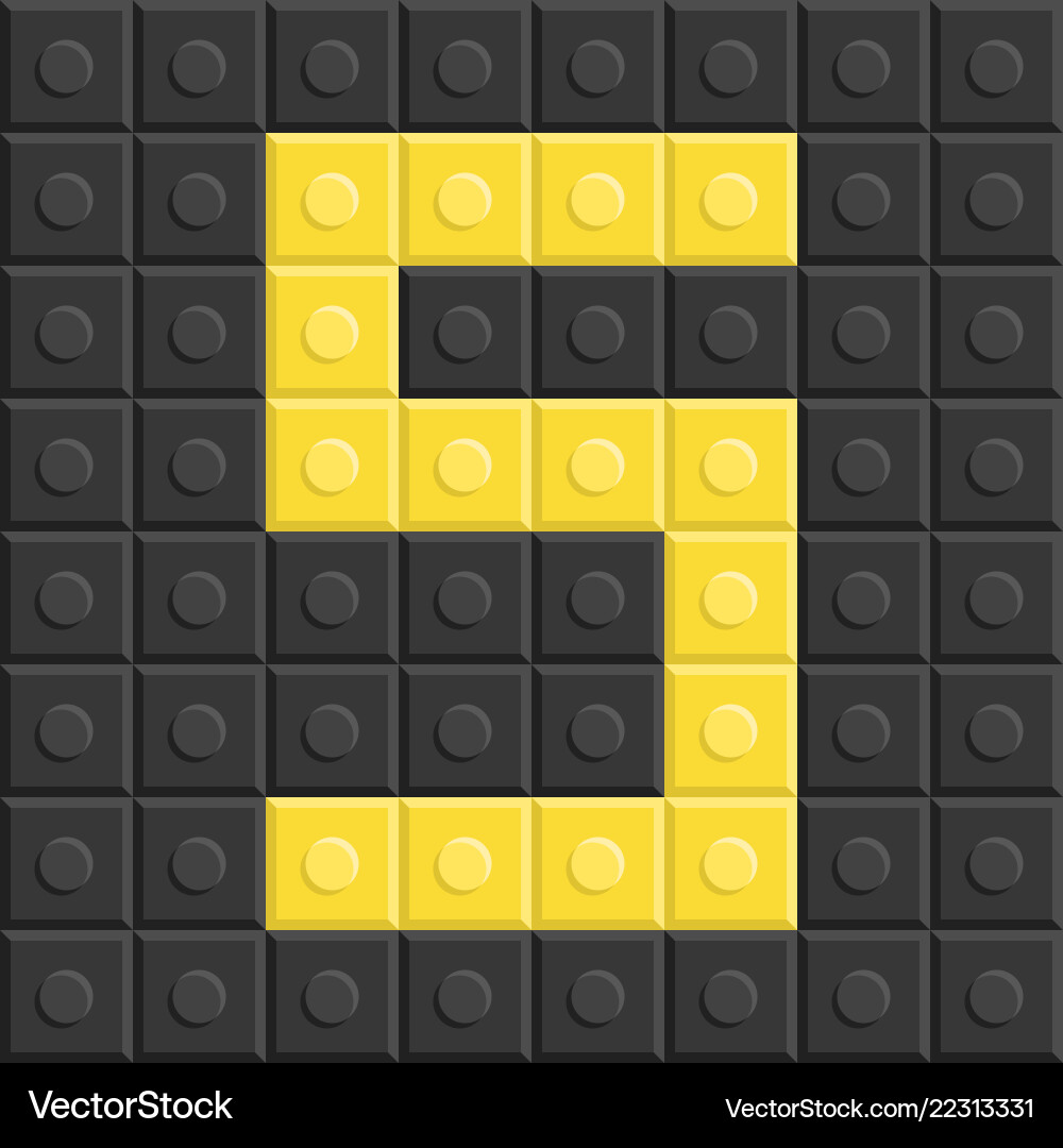 Puzzle building blocks number five flat design vector image