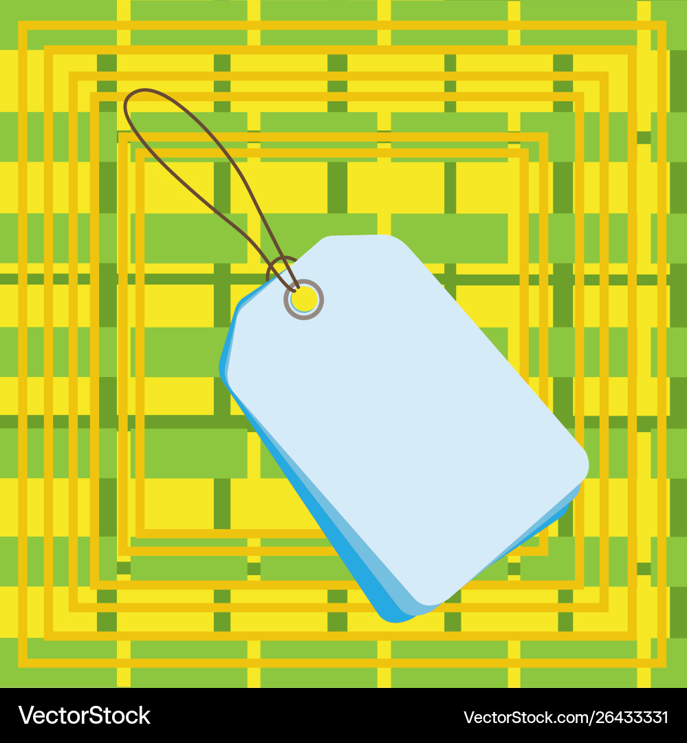 Rectangle shaped label attached black string Rectangle shaped label attached black string vector image
