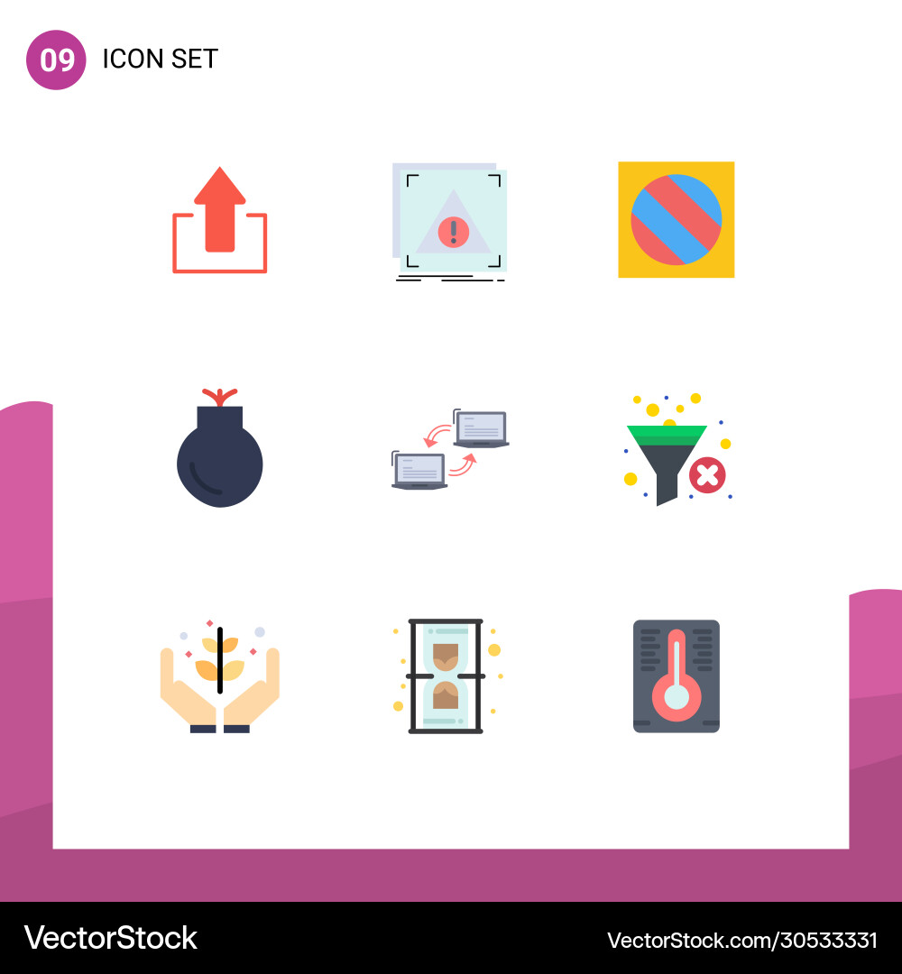 Set 9 flat colors on grid for computer vector image