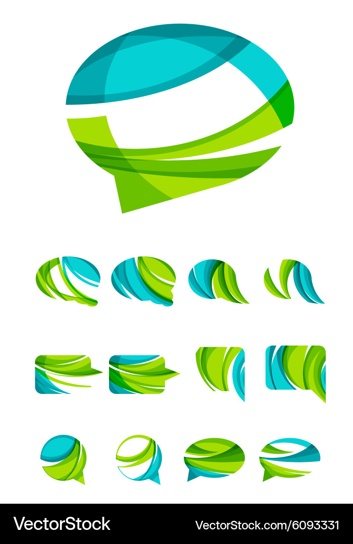 Set of abstract speech bubble and cloud icons Vector Image