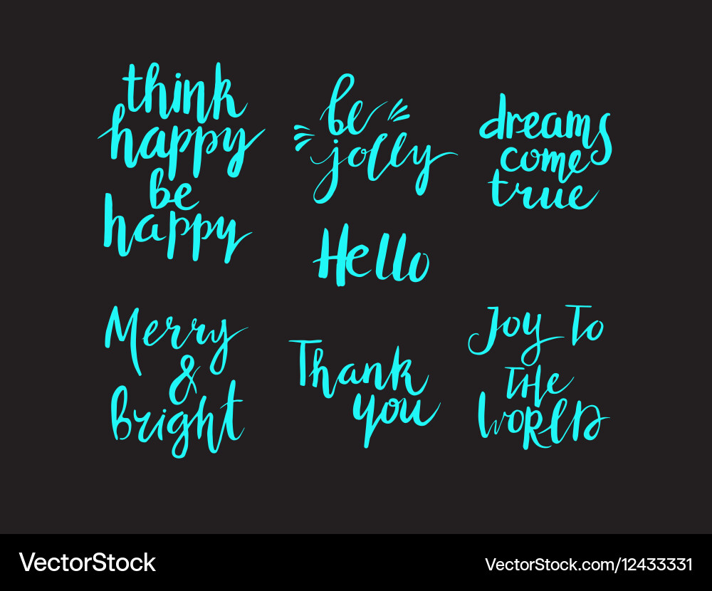 Set of calligraphic text Vector Image