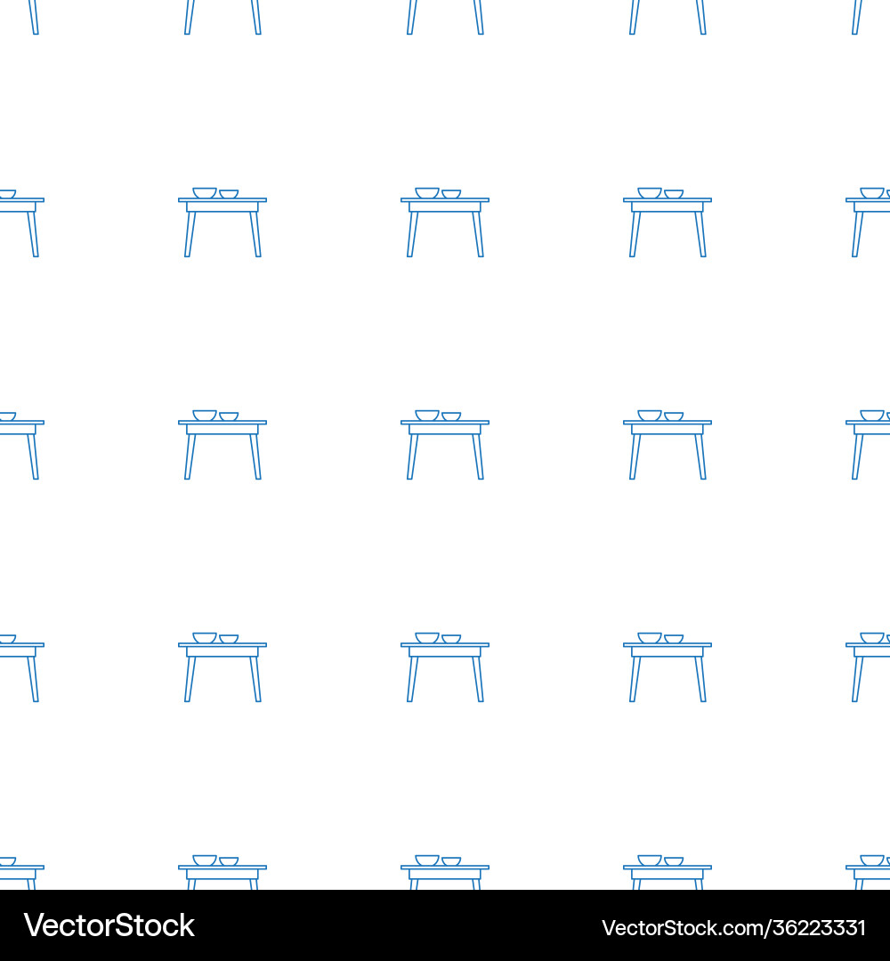 Table with plates and pan icon pattern seamless Vector Image