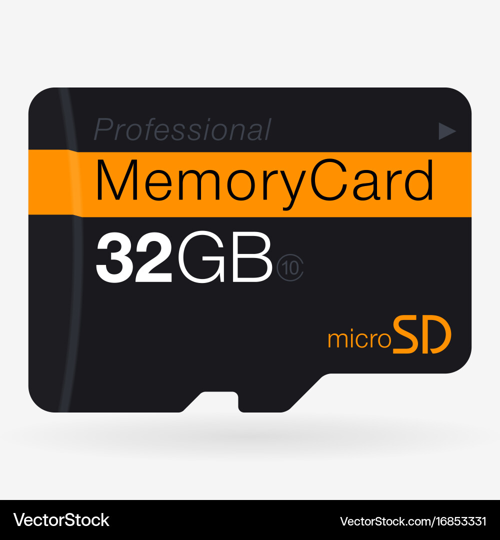 Top view of micro sd memory card isolated vector image