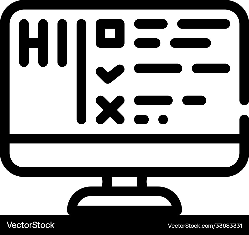 Turing test line icon isolated Turing test line icon isolated vector image