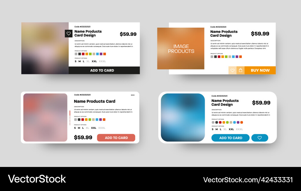 User interface set of product description size User interface set of product description size vector image