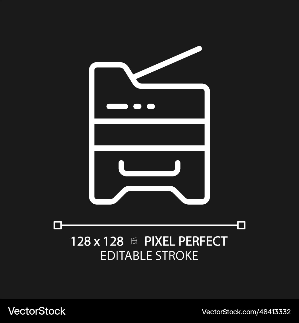 2d customizable copier thin linear white icon Vector Image