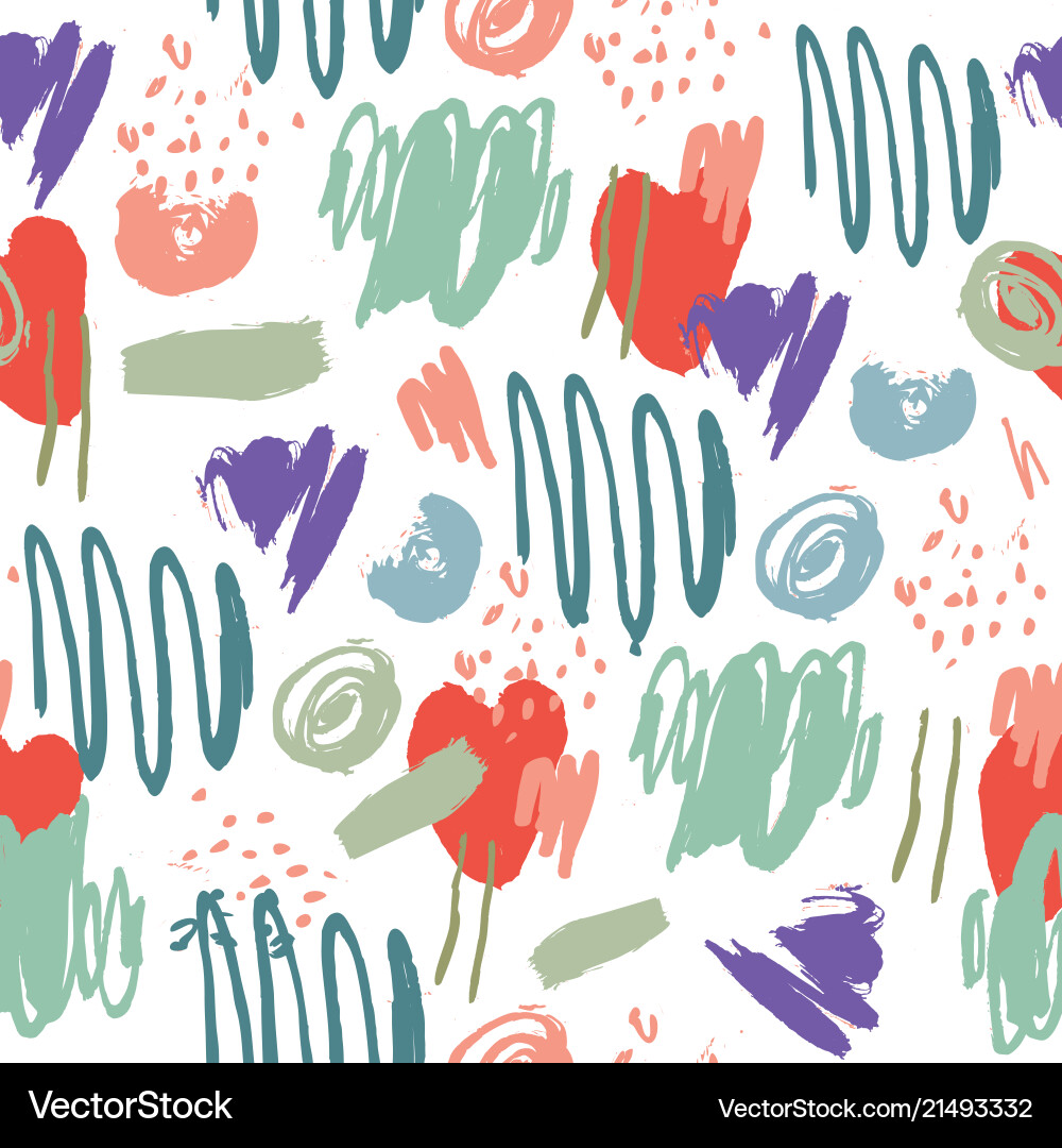 Abstract artistic seamless pattern strokes Vector Image