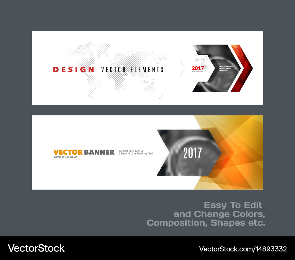 Abstract set of modern horizontal website vector image