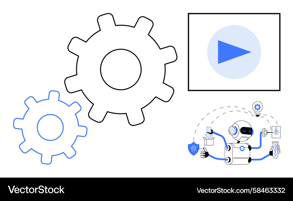 Automation & AI Workflow Vector Image