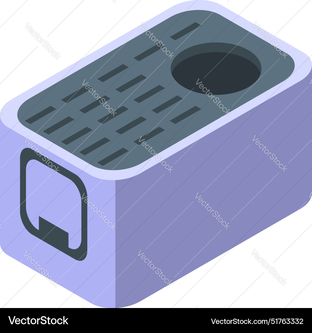 Computer processing unit cooling system isometric vector image