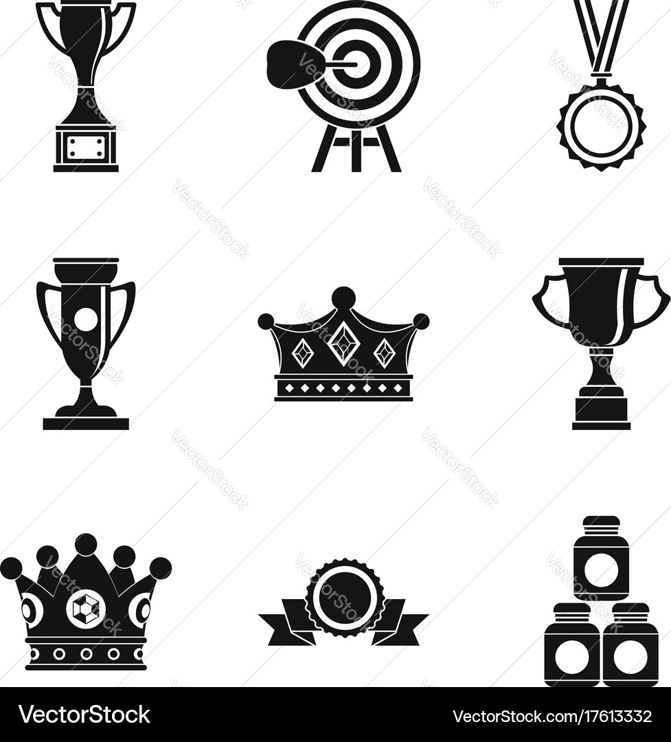 Exalted icons set simple style vector image