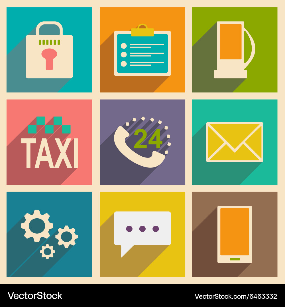 Flat with shadow concept and mobile application Vector Image