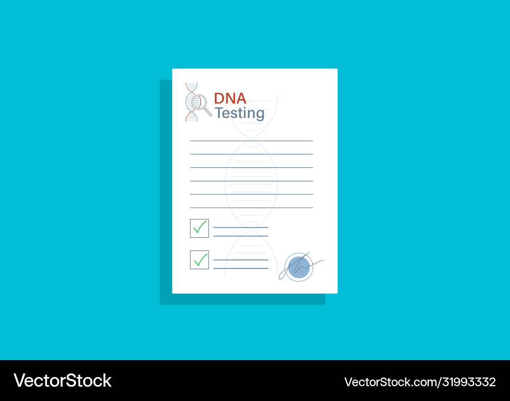 Form empty with dna test template document Form empty with dna test template document vector image