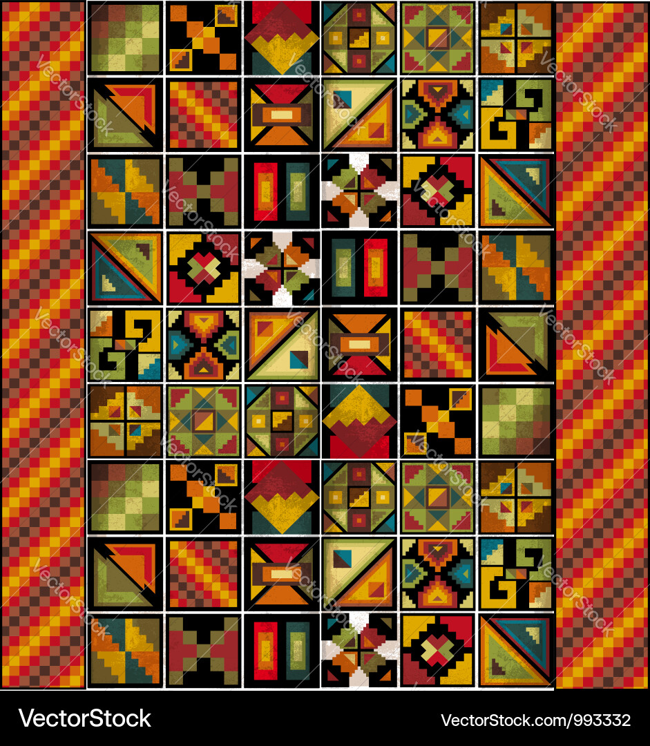 Inca Textiles & Patterns Vector Image