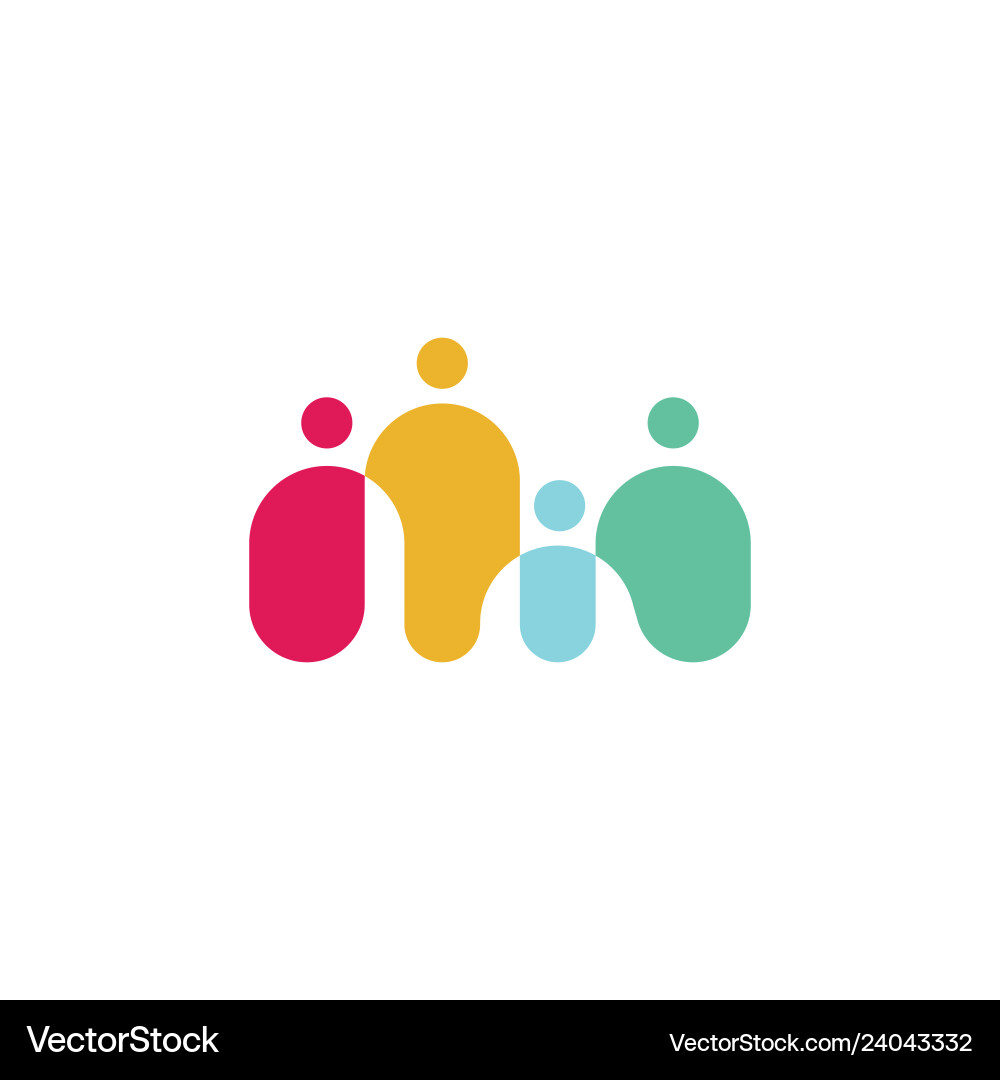 People family together human unity logo icon People family together human unity logo icon vector image