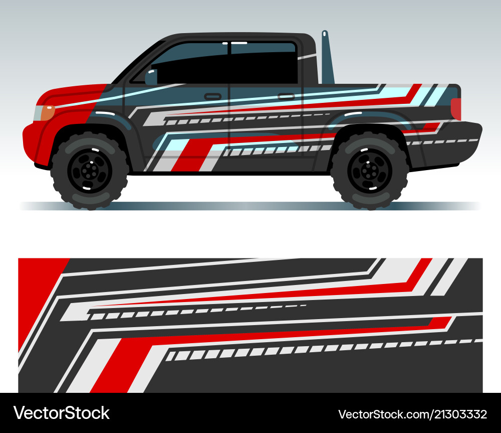 Racing Stripes Car Vinyl Graphics vector image